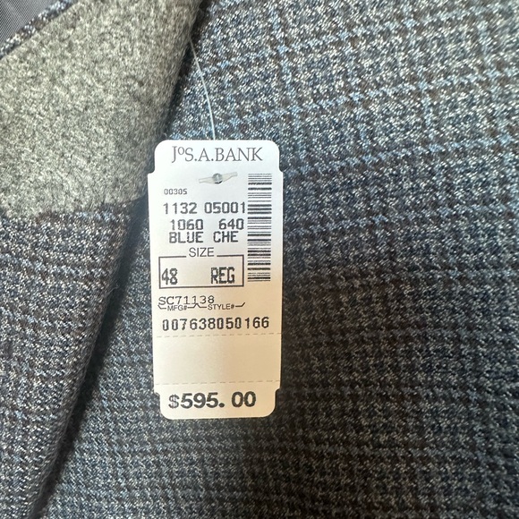 Jos. A. Bank Signature Collection NWT wool houndstooth suit jacket 48R - Picture 4 of 5
